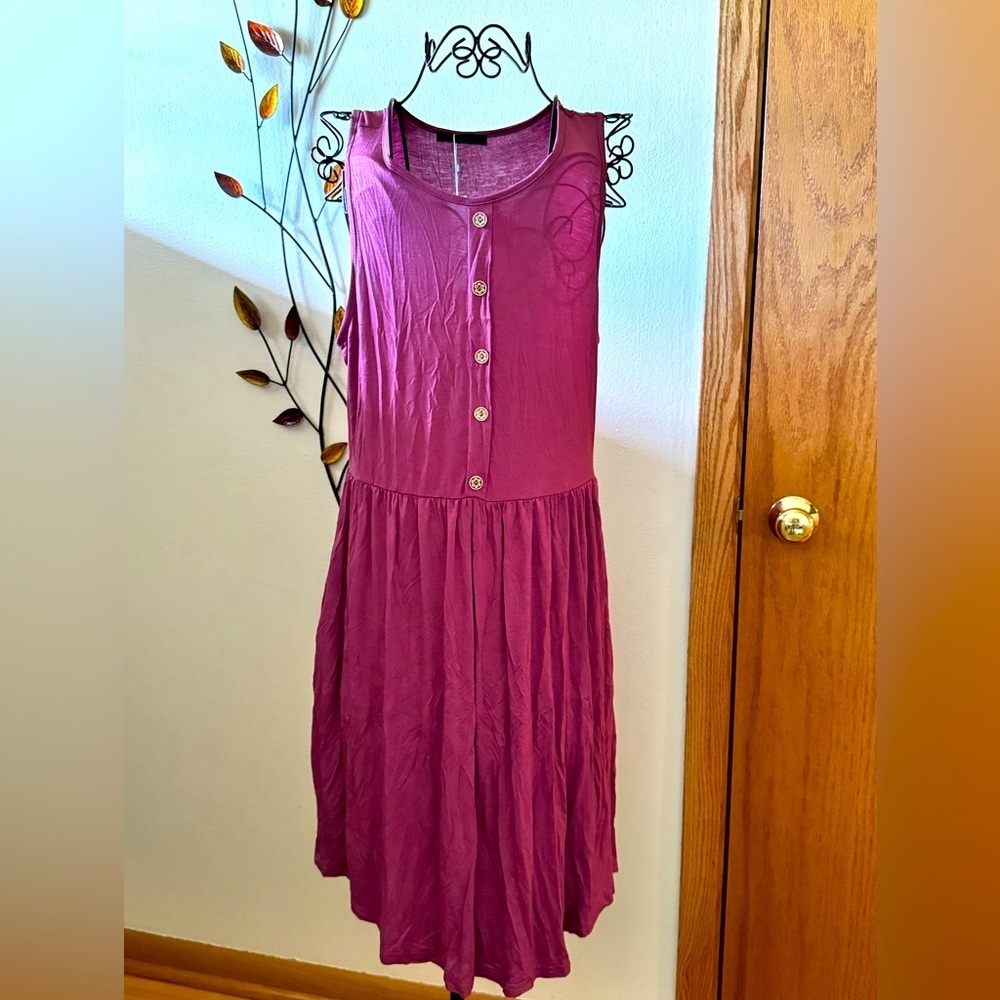 NWT Levaca fuchsia colored maxi dress, size large
